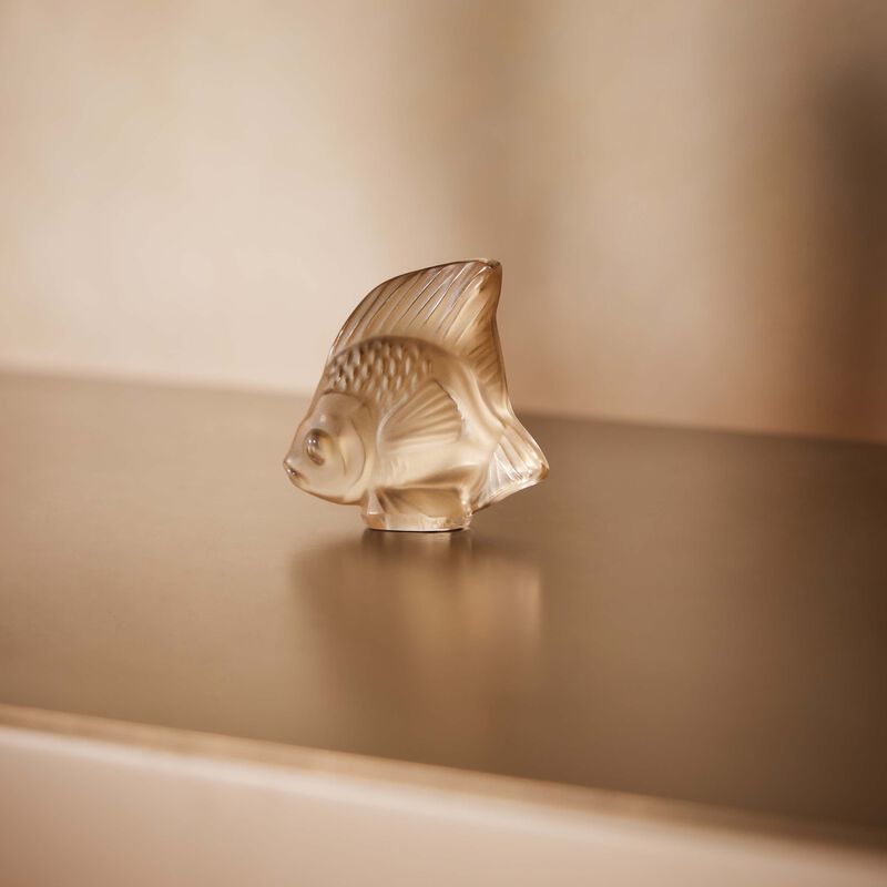 Fish Figurine Small Gold lalique fish figurine small gold