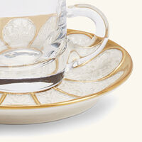 villari amour arabic tea cup saucer clear
