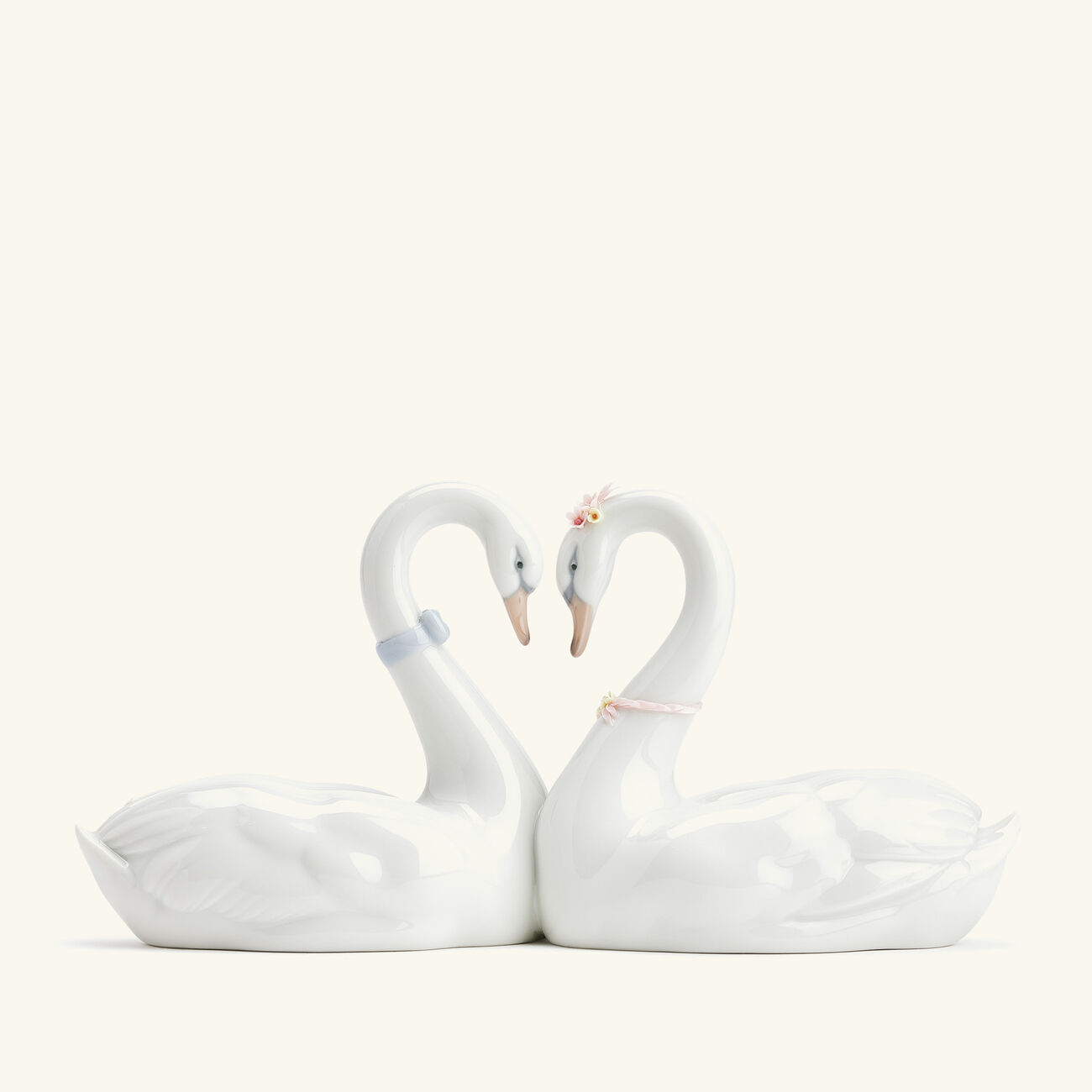 lladro endless love swans sculpture medium white