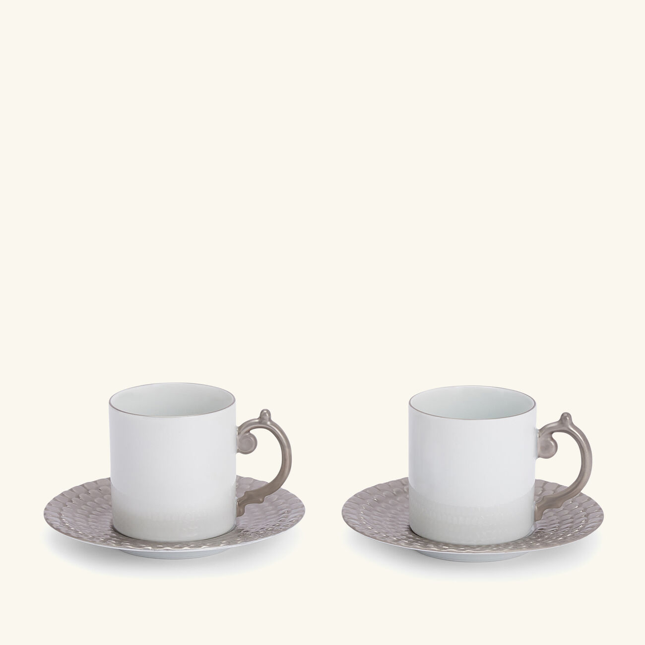 l objet aegean coffee cup saucer silver set of 2
