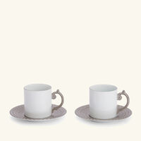 l objet aegean coffee cup saucer silver set of 2
