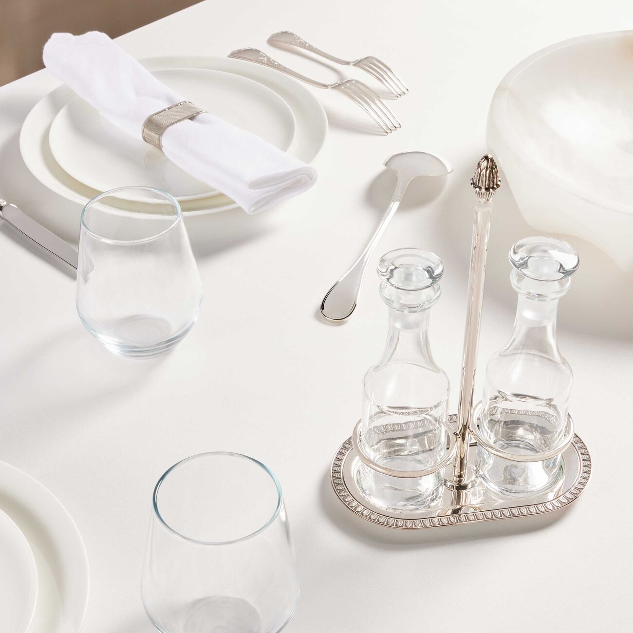 christofle malmaison oil vinegar cruet silver plated