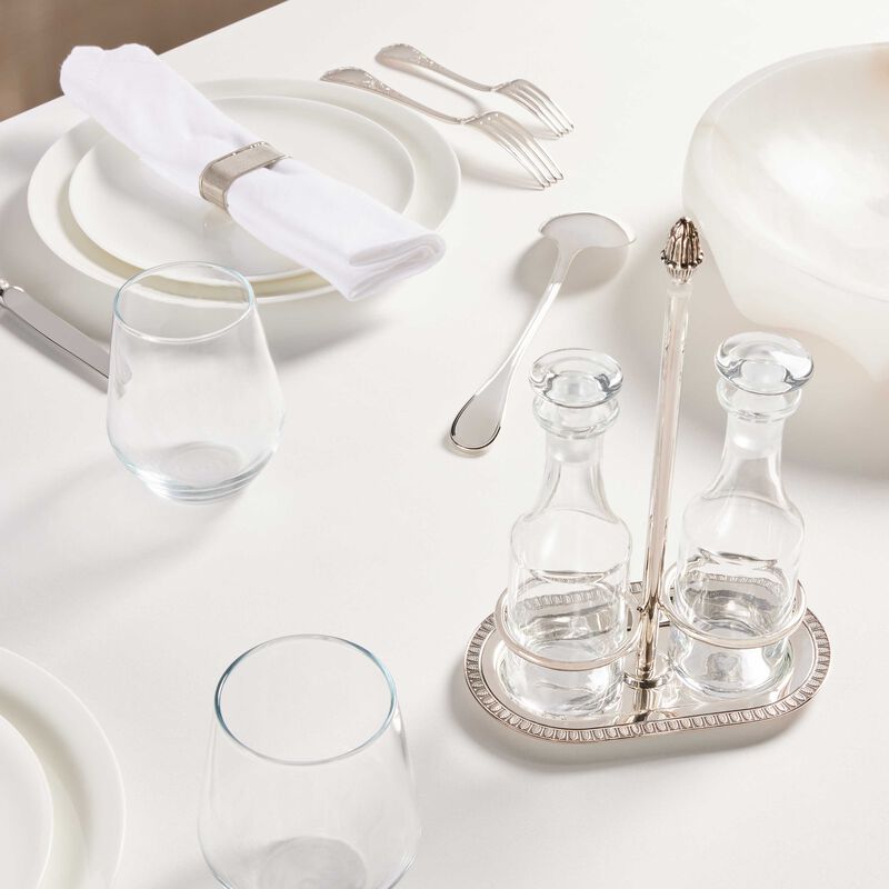 christofle malmaison oil vinegar cruet silver plated
