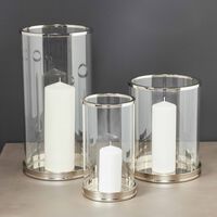 ralph lauren home modern hurricane candle holder small silver