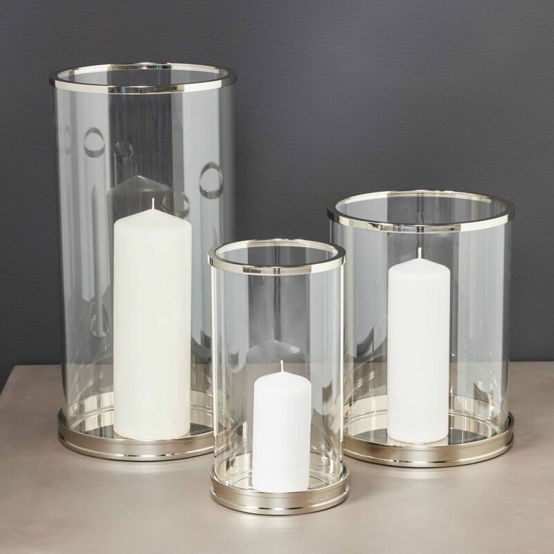 ralph lauren home modern hurricane candle holder small silver