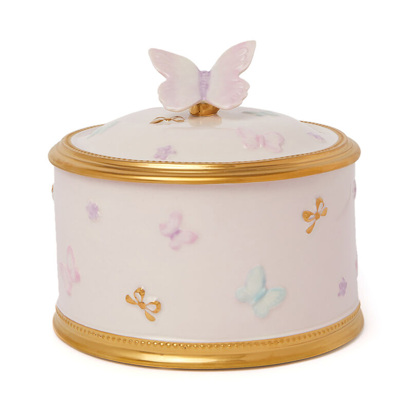 Butterfly Round Trinket Box, large