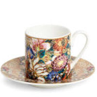 Golden Flowers Cup And Saucer Coffee Set, small