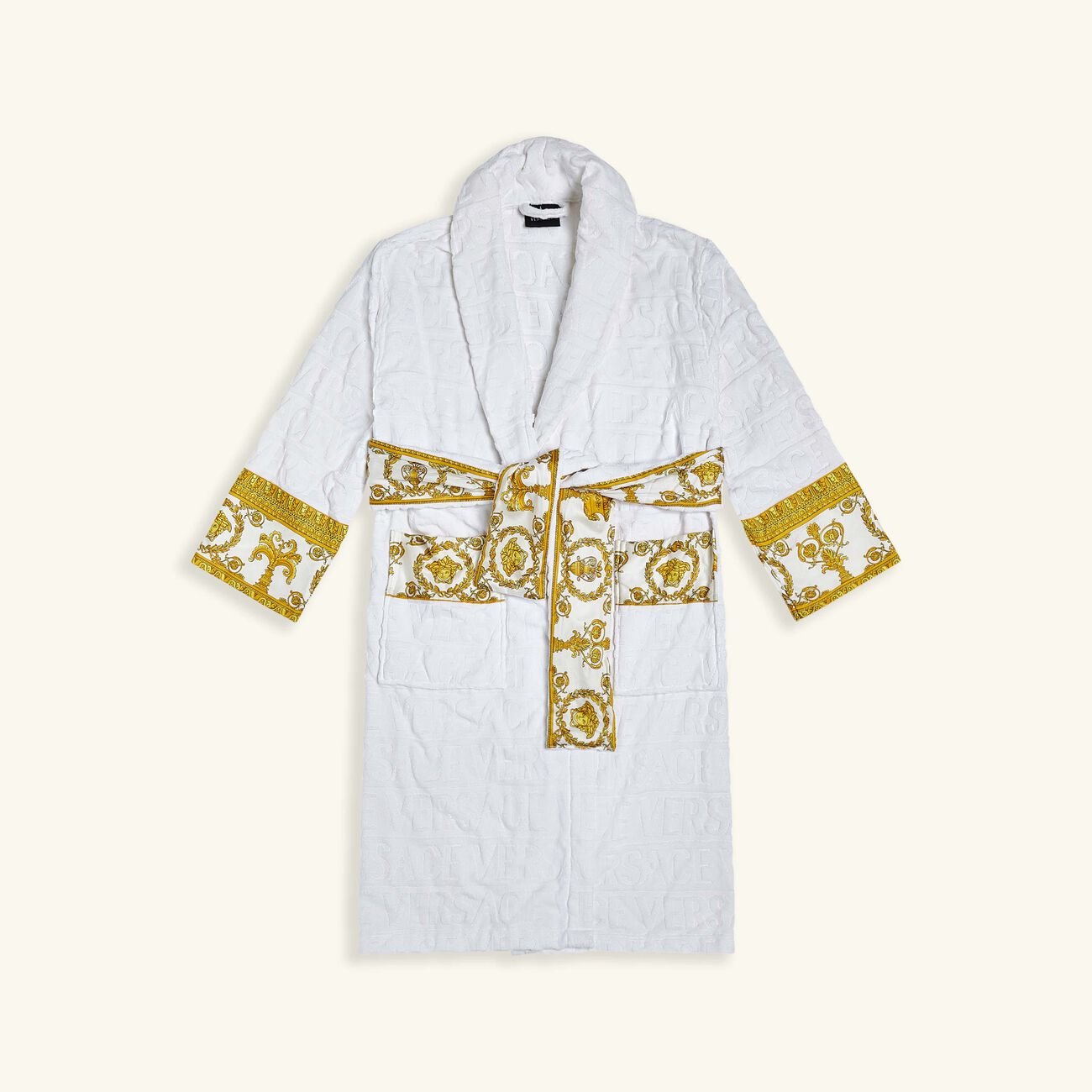 versace i love baroque bath robe white