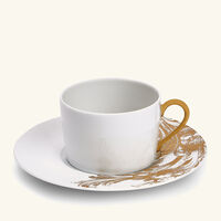 haviland stanislas tea cup saucer gold set of 4