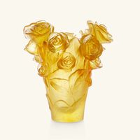 daum rose passion vase small yellow