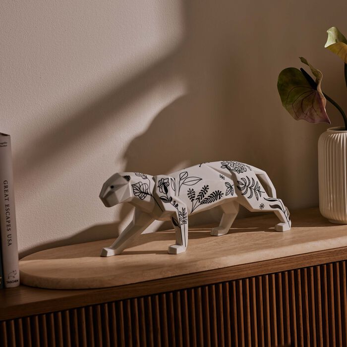 lladro jungle panther sculpture large white