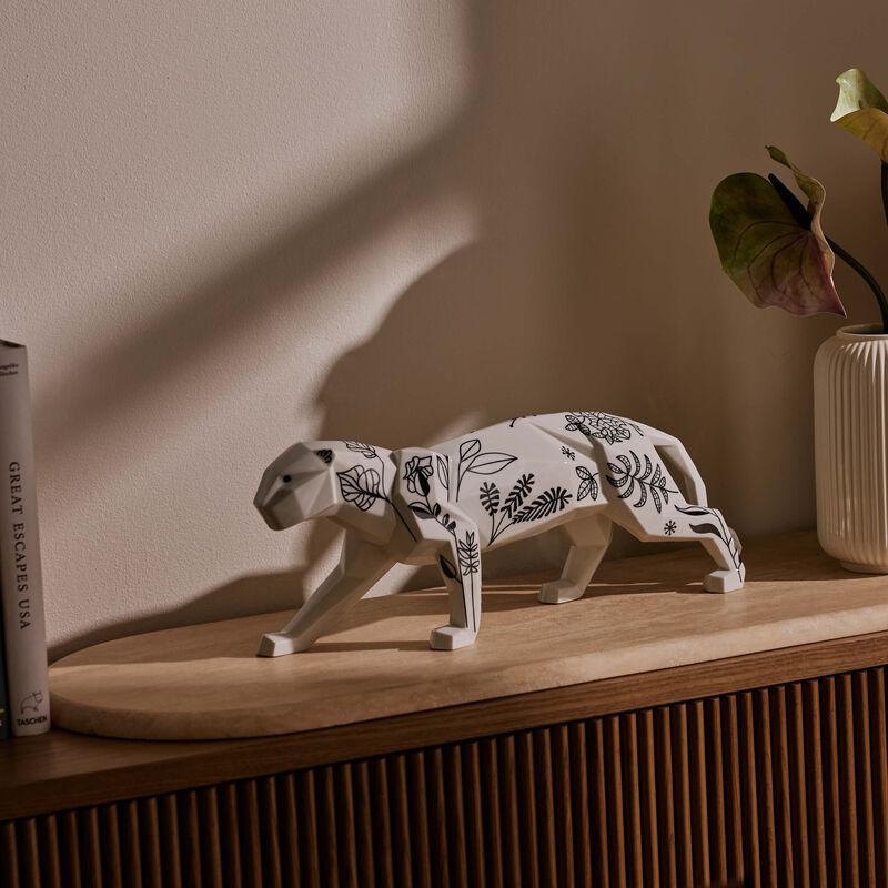 لادرو منحوتة جنغل بانتر بلون أبيض كبيرة الحجم