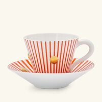 bernardaud delphos et knossos tea cup saucer red set of 2