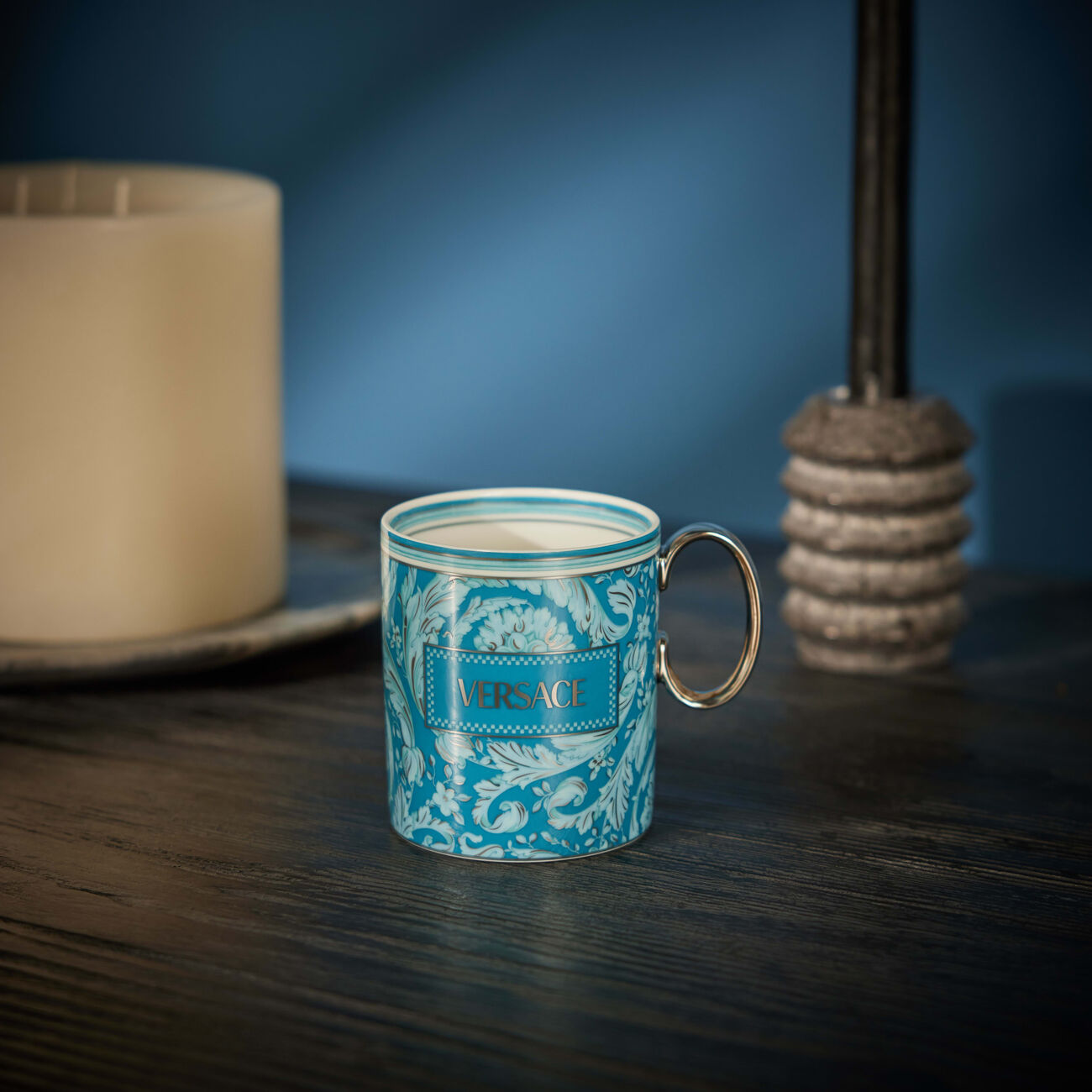 versace barocco mug blue