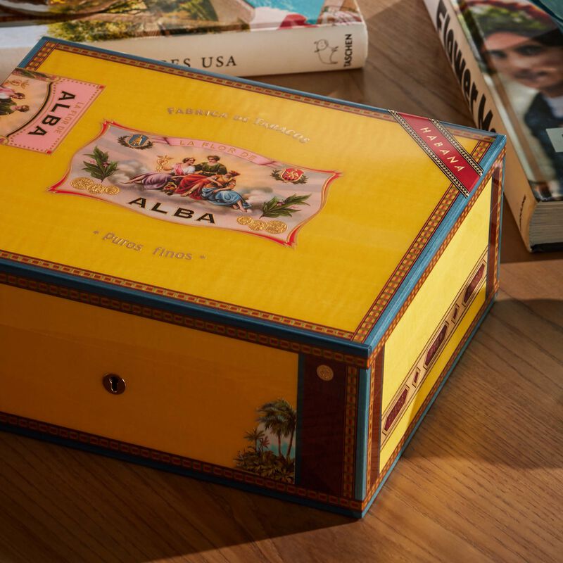 elie bleu flora de alba cigar humidor yellow