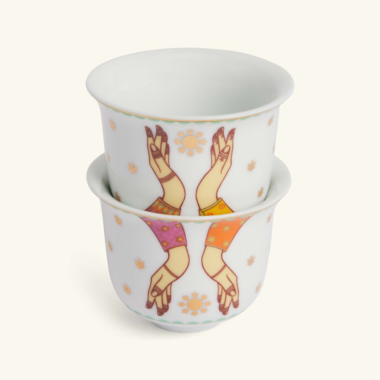 Hessa Arabic Coffee Cup White Set Of 2 silsal hessa arabic coffee cup white set of 2