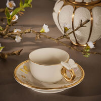 villari butterfly coffee cup saucer multicolor