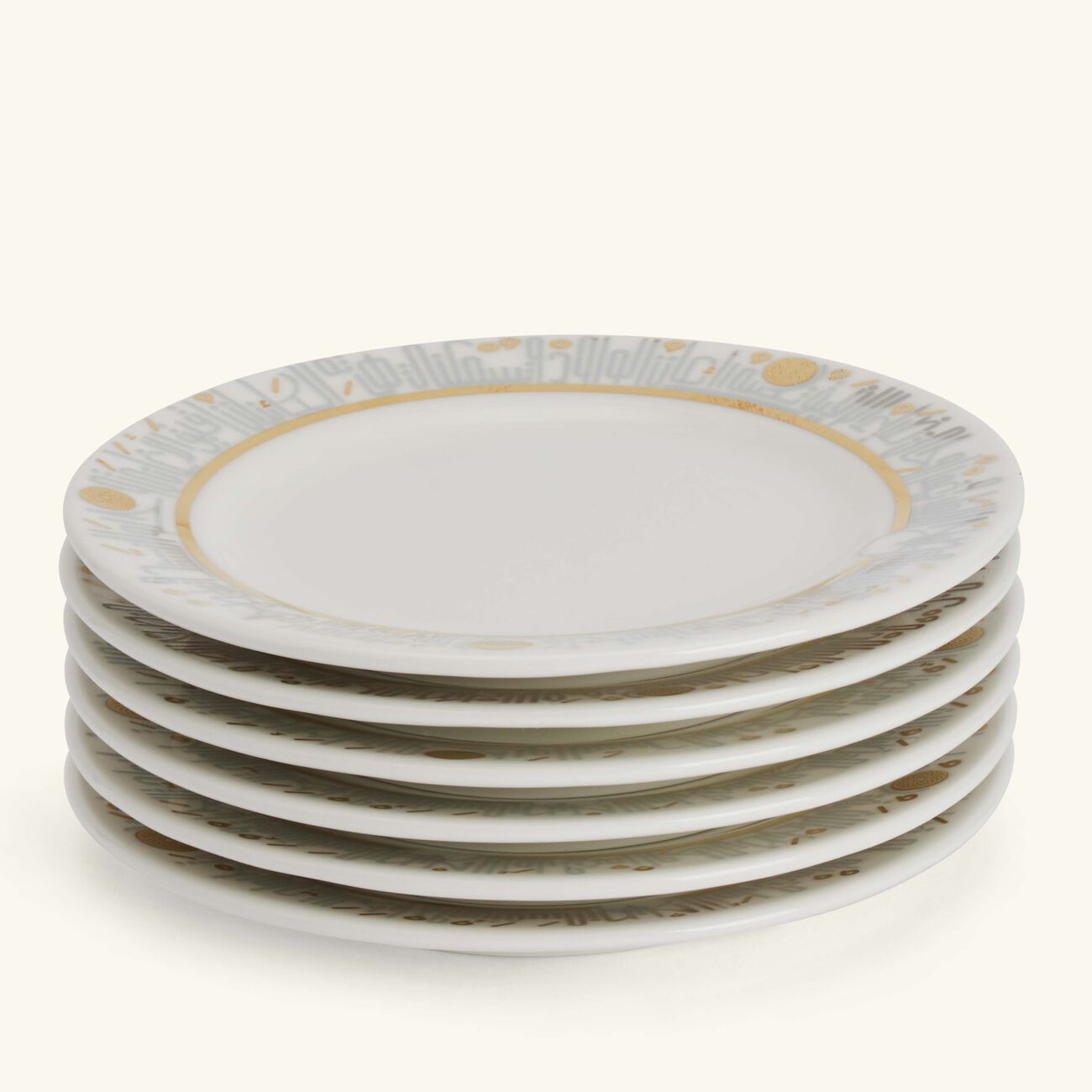 Hayat Bread and Butter Plate Gold 17cm Set of 6 dimlaj hayat bread and butter plate gold 17cm set of 6