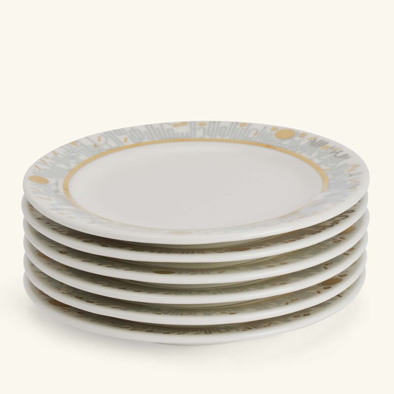 Hayat Bread and Butter Plate Gold 17cm Set of 6 dimlaj hayat bread and butter plate gold 17cm set of 6