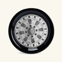 fornasetti cortile tray round large grey