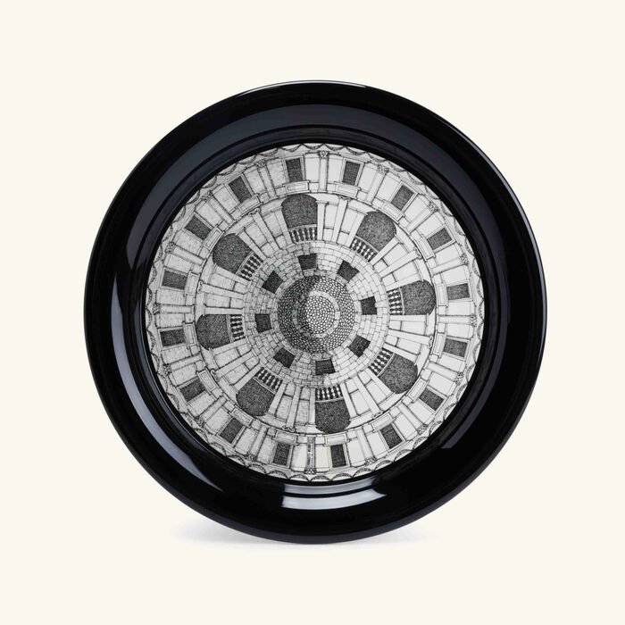 fornasetti cortile tray round large grey
