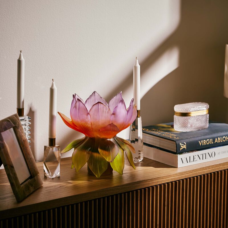 daum jardin de lotus vase medium