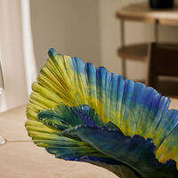 daum fleur de paon exotique centerpiece green limited edition