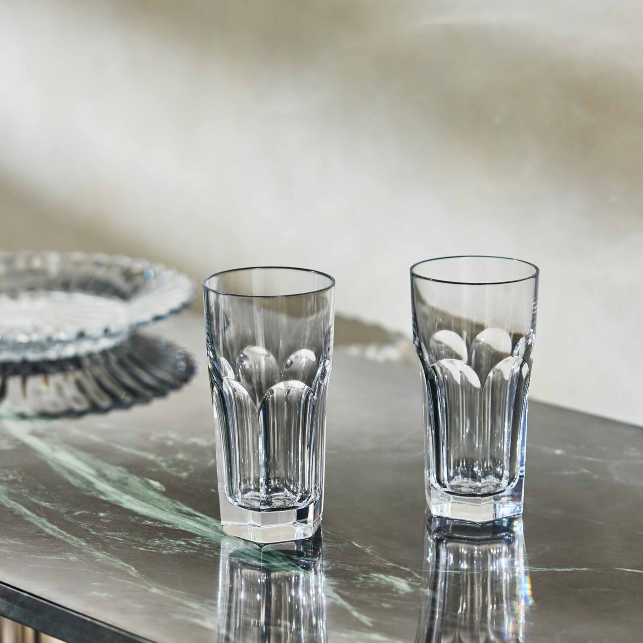 baccarat harcourt 1841 drinking glass clear set of 2