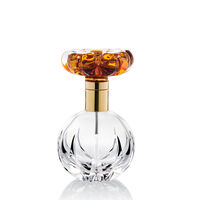 Clear Perfume Bottle With Amber Flower And Gold Metal, small