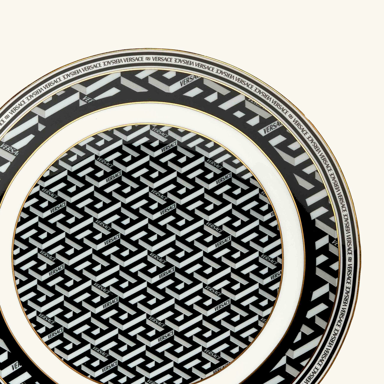 versace la greca signature bread butter plate round 16cm