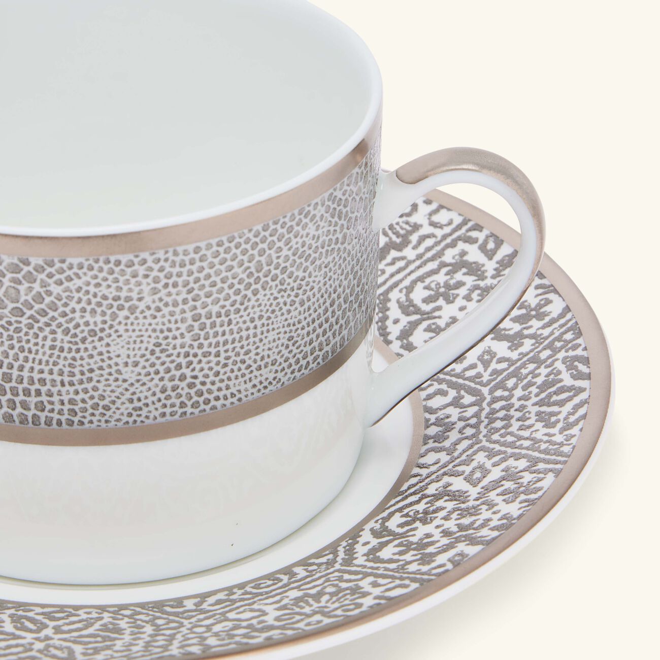 Sauvage Blanc Tea Cup & Saucer Silver bernardaud sauvage blanc tea cup saucer silver