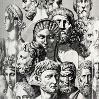 fornasetti teste antiche console grey