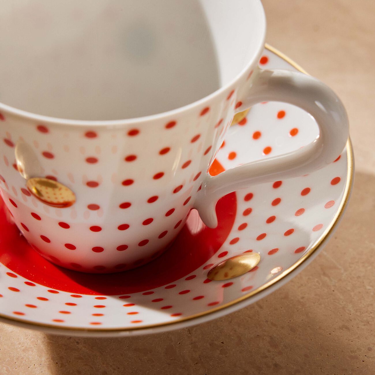bernardaud delphos et knossos tea cup saucer red set of 2