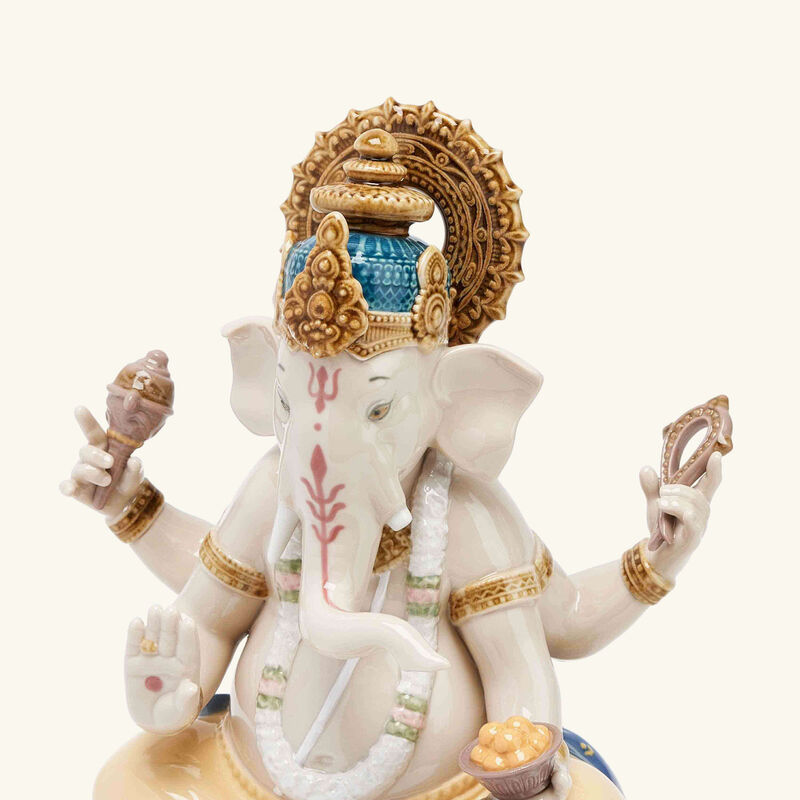 lladro lord ganesha sculpture small white