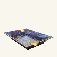 st dupont koi fish cigar ashtray rectangular blue small