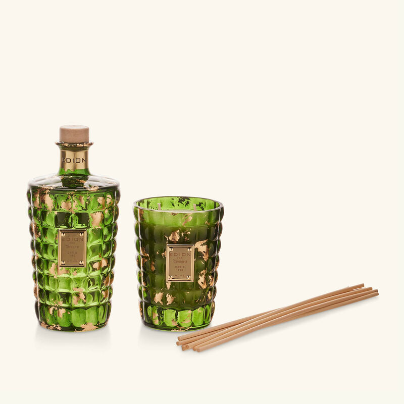edion iris green candle   diffuser set