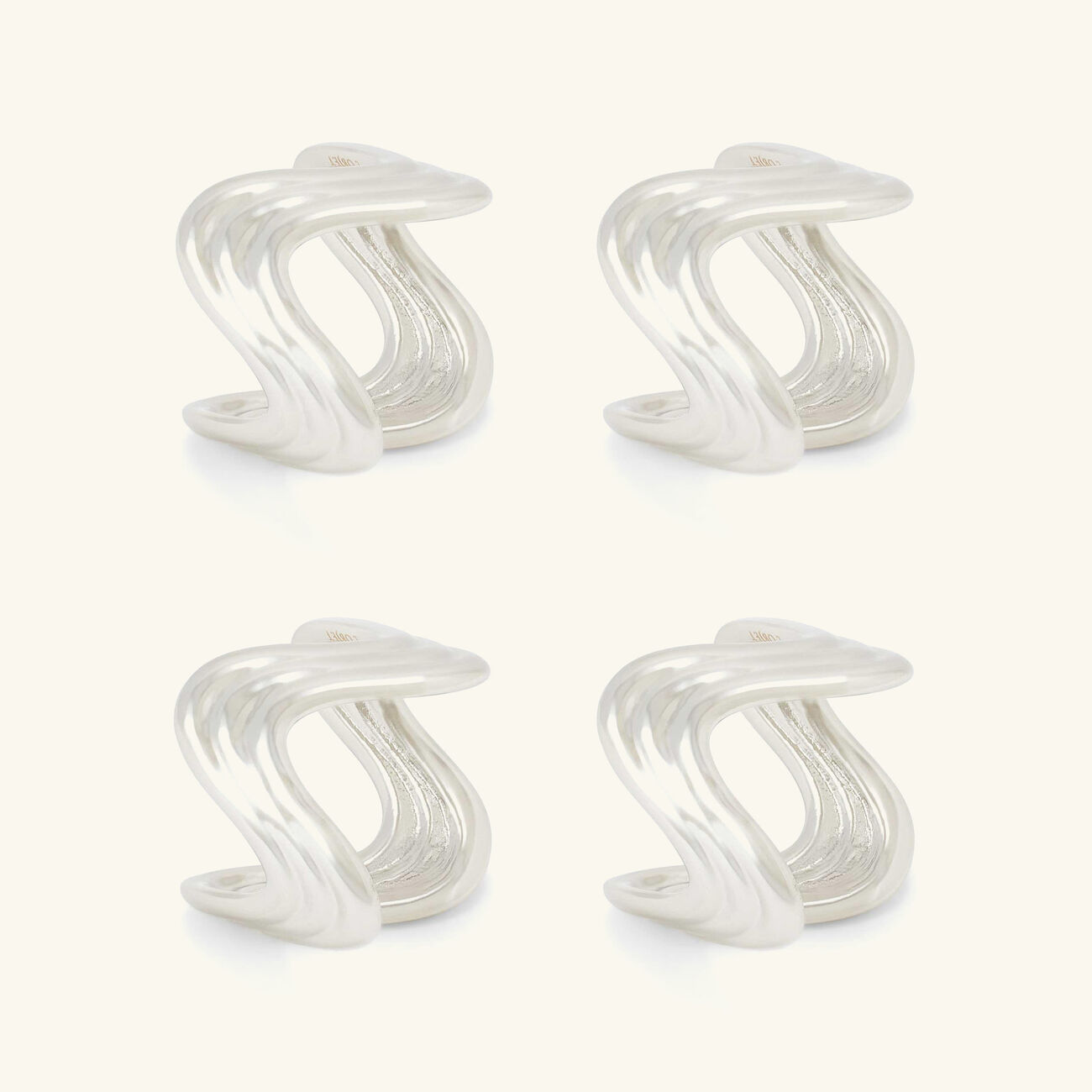 l objet ripple napkin rings silver set of 4