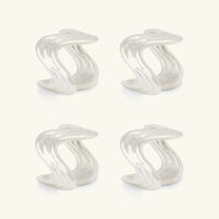 l objet ripple napkin rings silver set of 4