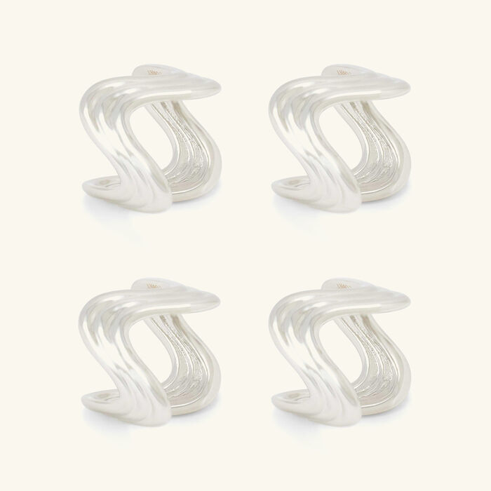 l objet ripple napkin rings silver set of 4