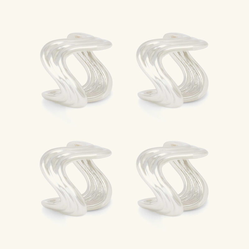 l objet ripple napkin rings silver set of 4