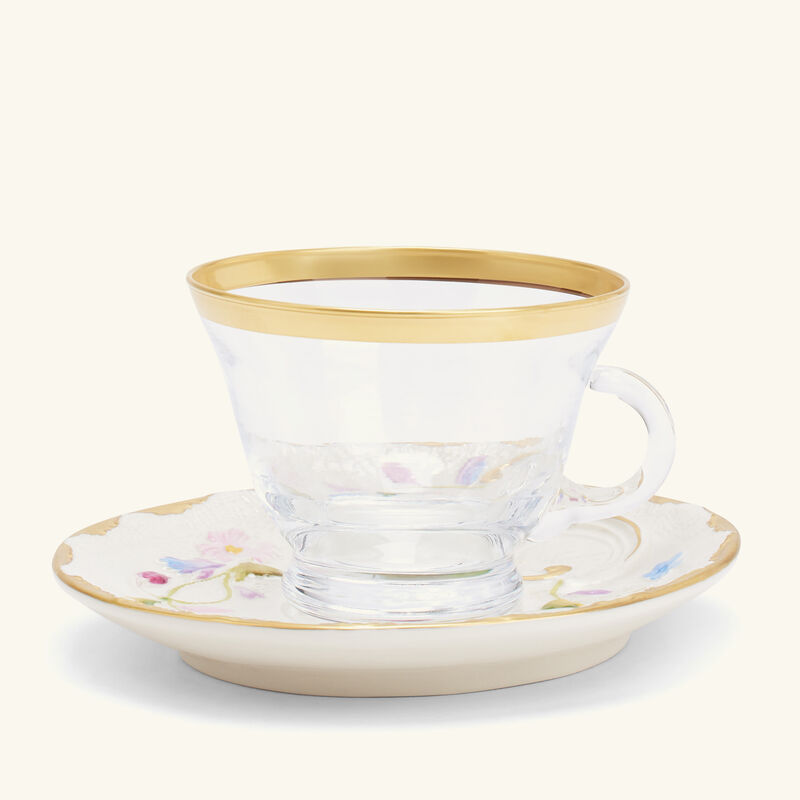 فيلاري فنجان تاورمينا للكابوتشينو مع صحنه باللون الذهبي