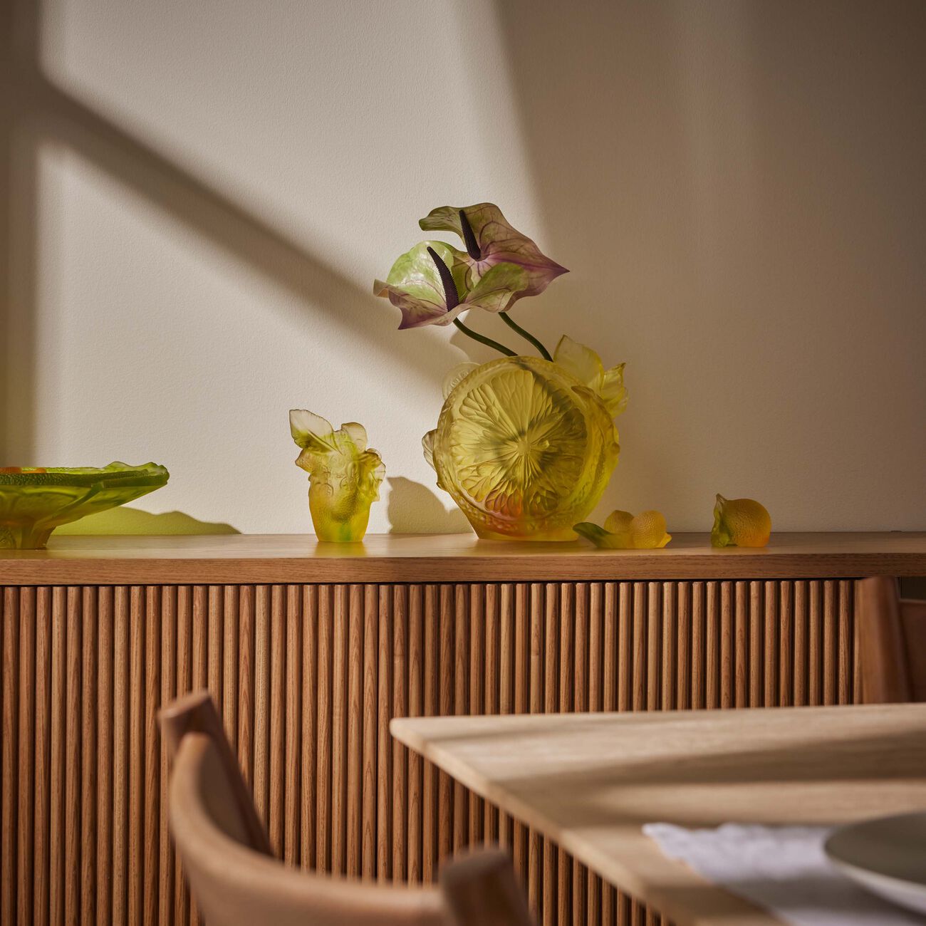 daum citrus vase medium yellow limited edition