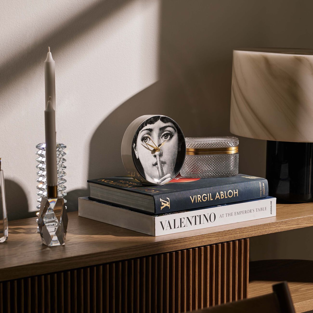 Silenzio Desk Clock Grey fornasetti silenzio desk clock grey