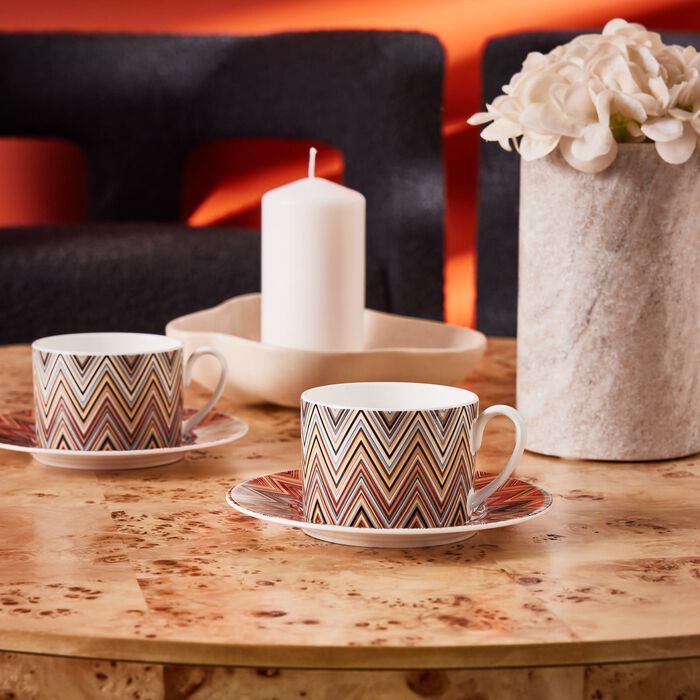 missoni home zig zag jarris tea cup saucer brown set of 6