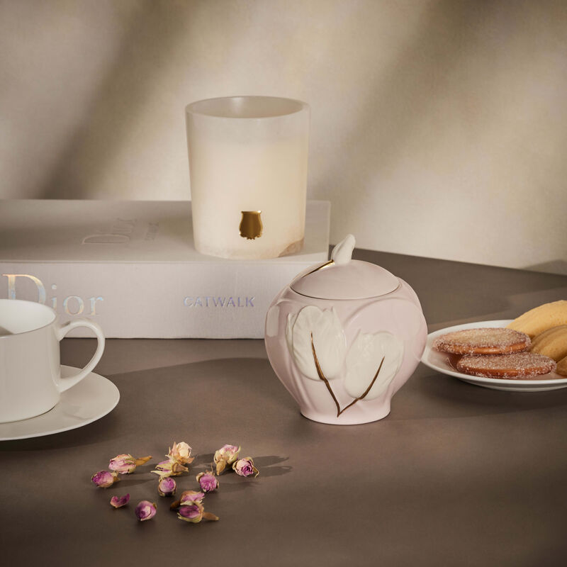 villari tulip sugar bowl pink