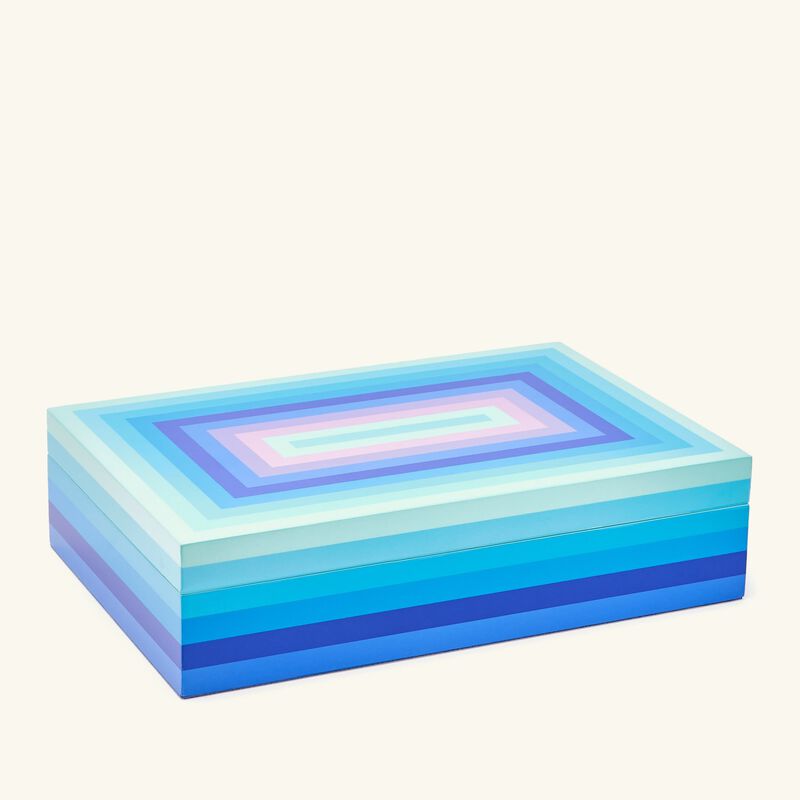 علبة سكالا المطلية بالورنيش كبيرة زرقاء جوناثان أدلر علبة سكالا المطلية بالورنيش كبيرة زرقاء