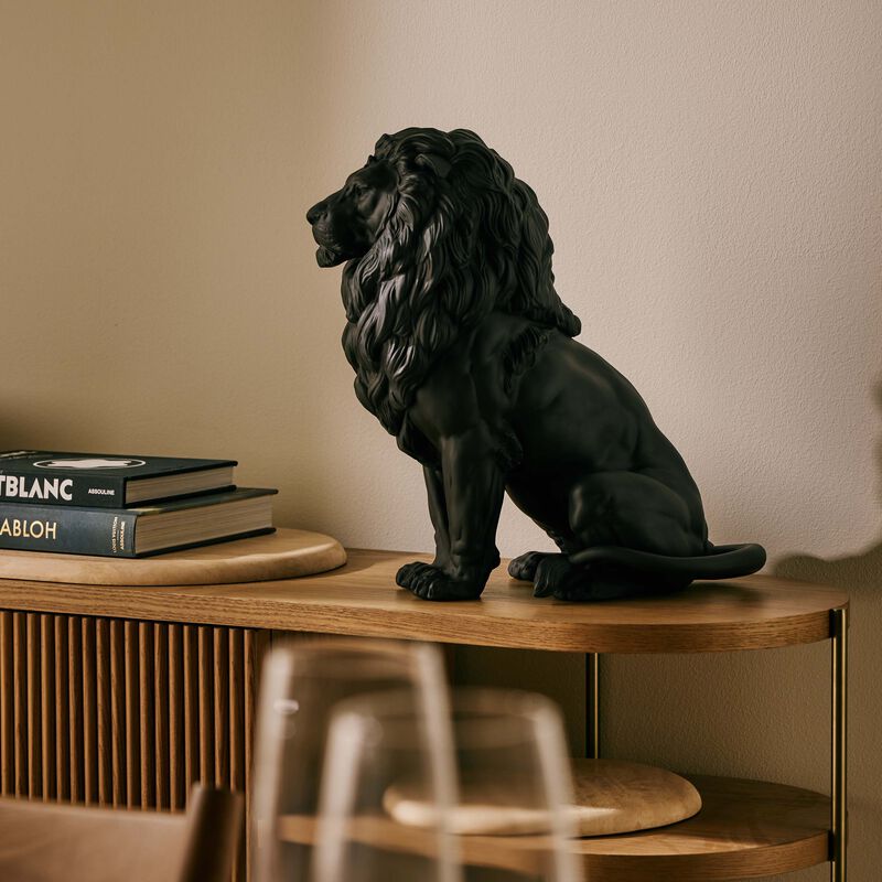 Majestic Lion Sculpture Large Black lladro majestic lion sculpture large black