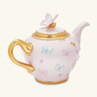 villari butterfly tea pot pink