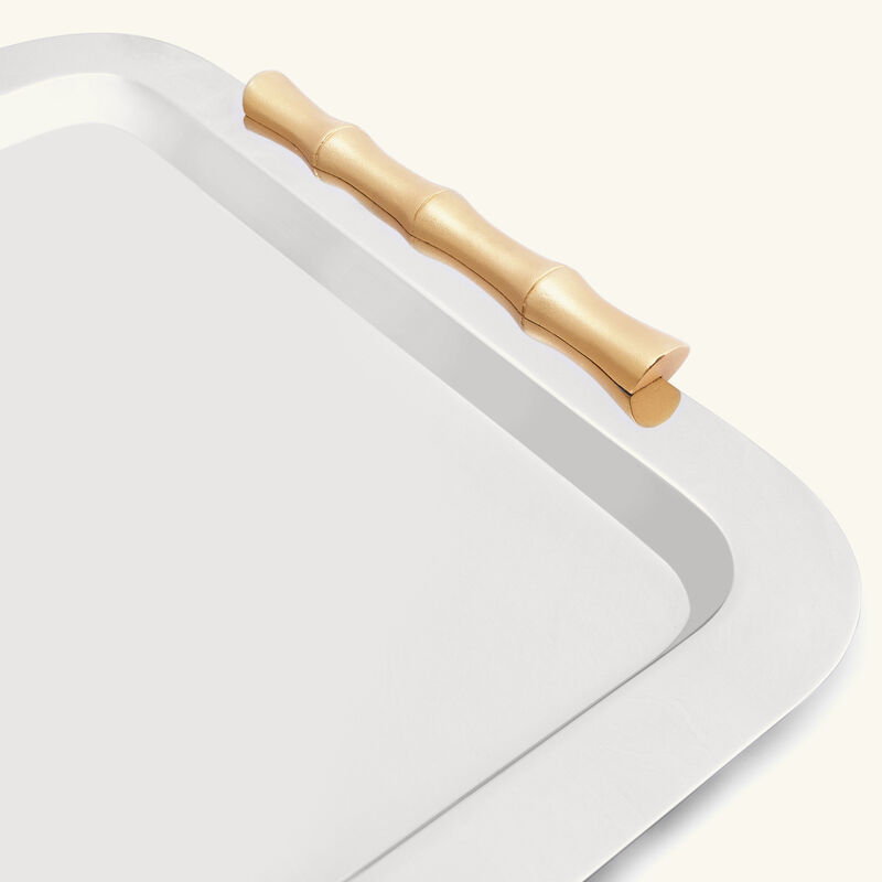 l objet bamboo serving tray large stainless steel