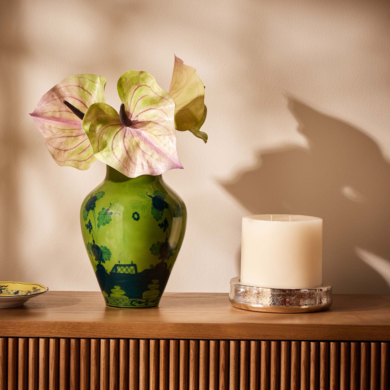 ginori 1735 oriente italiano malachite vase medium green